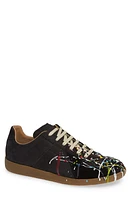 Maison Margiela Replica Paint Splatter Sneaker in Black/Paint at Nordstrom, Size 7Us