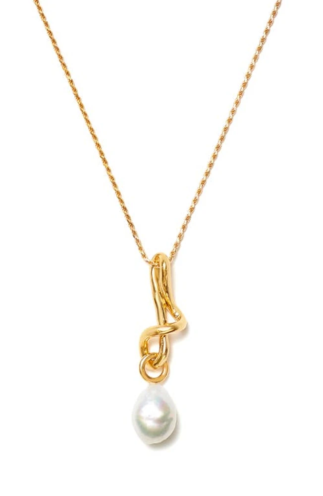 Missoma Molten Baroque Pearl Pendant Necklace in Gold at Nordstrom