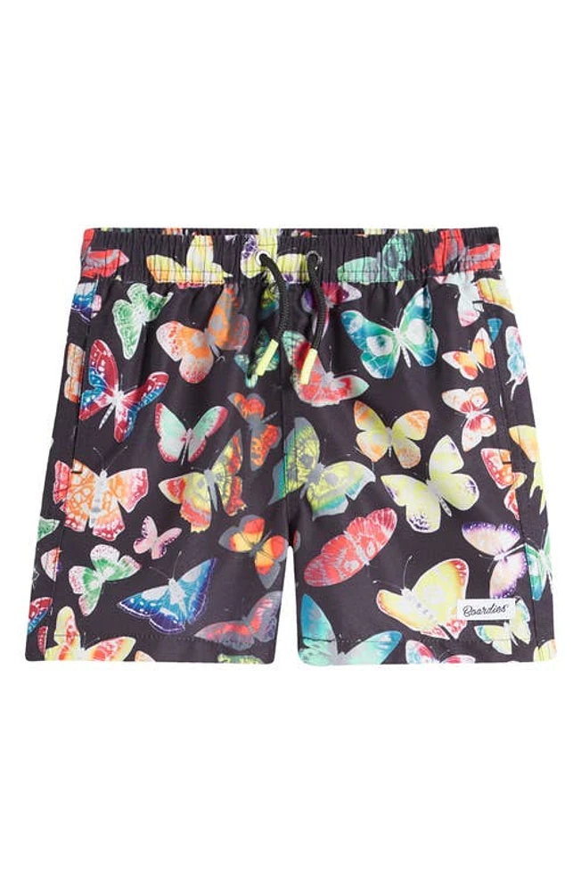 Boardies Kids' Skull Fly Swim Trunks Black at Nordstrom,