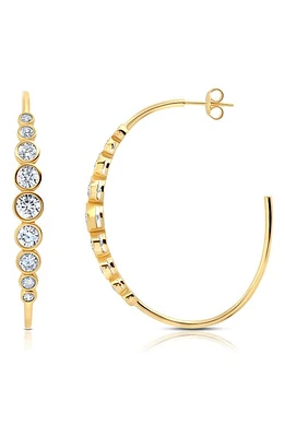 Crislu Cubic Zirconia Bezel Hoop Earrings in Gold at Nordstrom