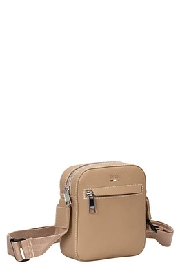 BOSS Ray North/South Faux Leather Messenger Bag in Medium Beige at Nordstrom