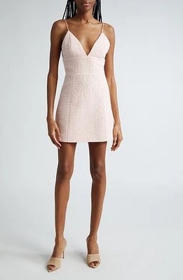 Alice + Olivia Carli Tweed Minidress Pink Lace at Nordstrom,