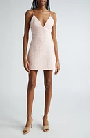 Alice + Olivia Carli Tweed Minidress Pink Lace at Nordstrom,