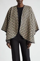 Valentino Garavani VLOGO Toile Iconographe Virgin Wool & Cashmere Cape in E21 Beige/Nero at Nordstrom