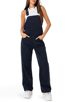 EDIKTED Sk8ter Wide Leg Denim Overalls Blue at Nordstrom,