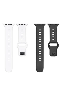 The Posh Tech Assorted 2-Pack Silicone Apple Watch Watchbands in /white at Nordstrom