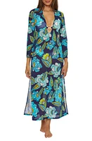 Trina Turk Pirouette Mesh Cover-Up Dress Blue/Green Multi at Nordstrom,