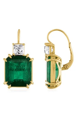 Mindi Mond Sheri Colombian Emerald & Diamond Drop Earrings in Gold/Diamond/Emerald at Nordstrom