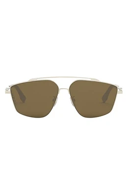 'Fendi O'Lock 58mm Geometric Sunglasses in Gold /Brown at Nordstrom