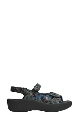 Wolky Jewel Sandal Black-Blue Congo Suede at Nordstrom,