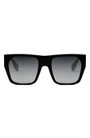 'Fendi Baguette 54mm Square Sunglasses in Shiny Black /Gradient Smoke at Nordstrom