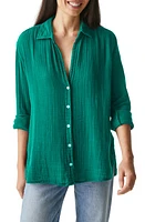 Michael Stars Leo High-Low Cotton Gauze Button-Up Shirt at Nordstrom,