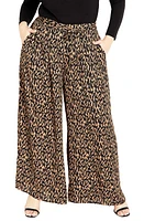 City Chic Illusion Wide Leg Pants Geo Animal at