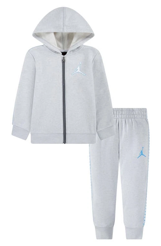 Jordan Kids' Flight MVP Zip Hoodie & Joggers Set in Pure Platinum Heather at Nordstrom, Size 2T