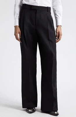 Alexander McQueen Baggy Wide Leg Wool Trousers Black at Nordstrom, Us