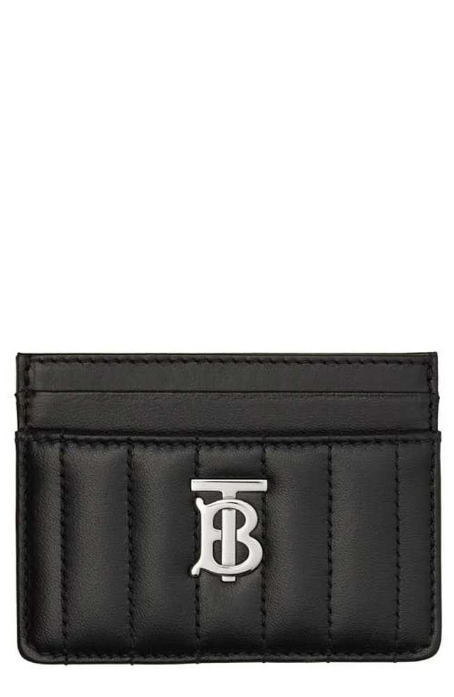 burberry Lola Quilted Leather Card Case in Black /Palladio at Nordstrom