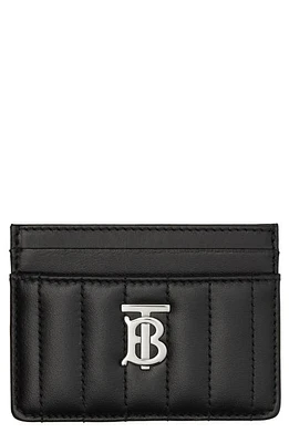 burberry Lola Quilted Leather Card Case in Black /Palladio at Nordstrom