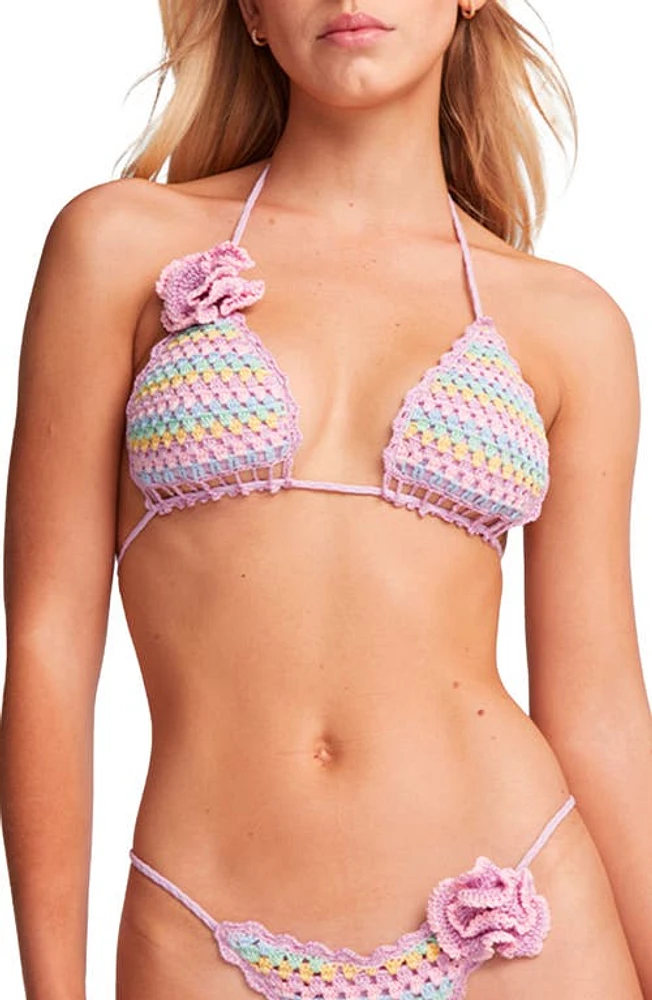 Capittana Beatriz Crochet Bikini Top Purple at Nordstrom,