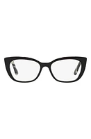 Dolce & Gabbana 49mm Cat Eye Optical Glasses in Black White at Nordstrom