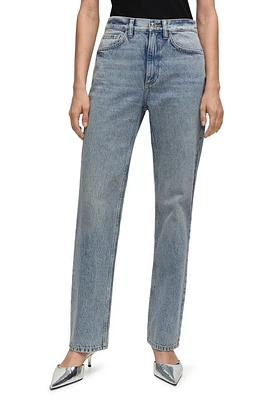 MANGO Straight Leg Jeans Medium Vintage Blue at Nordstrom,