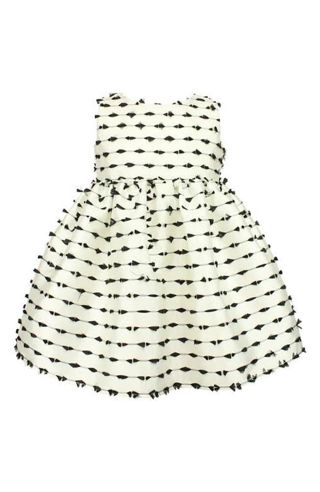 Popatu Kids' Plumetis Sleeveless Dress White/Black at Nordstrom,