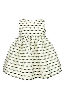 Popatu Kids' Plumetis Sleeveless Dress White/Black at Nordstrom,