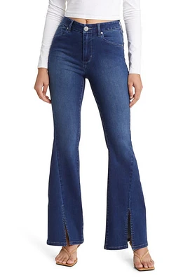 1822 Denim High Waist Slit Hem Flare Jeans Lena at Nordstrom,