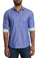 Jared Lang Trim Fit Pima Cotton Button-Up Shirt Blue at Nordstrom,