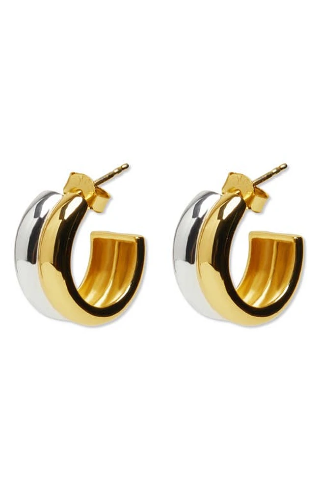 Argento Vivo Sterling Silver Double Wide Hoop Earrings in Gold/Silver at Nordstrom