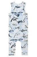 Posh Peanut Kids' Sharkly Racerback Romper Open Blue at Nordstrom,