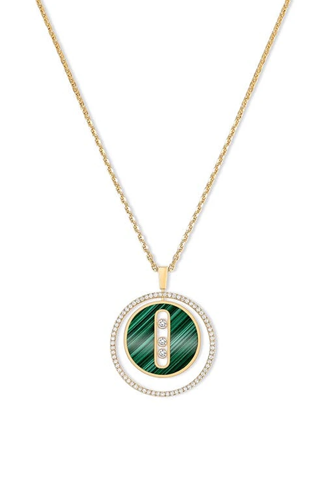 Messika Lucky Move Malachite & Diamond Pendant Necklace in Yellow Gold at Nordstrom