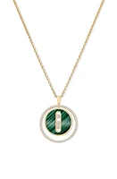 Messika Lucky Move Malachite & Diamond Pendant Necklace in Yellow Gold at Nordstrom