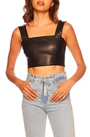 Susana Monaco Faux Leather Crop Tank at Nordstrom,