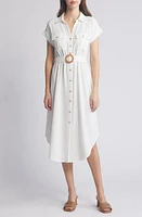 ZOE AND CLAIRE Belted Short Sleeve Shirtdress at Nordstrom,