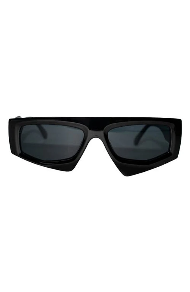 Fifth & Ninth Ivy 54mm Polarized Geometric Sunglasses in Black/Black at Nordstrom