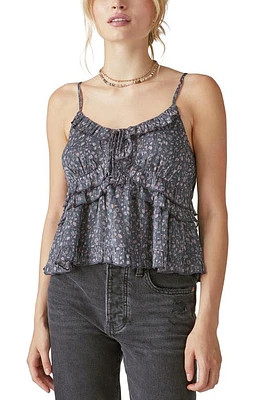 Lucky Brand Print Shine Chiffon Camisole in Black Multi at Nordstrom, Size Small