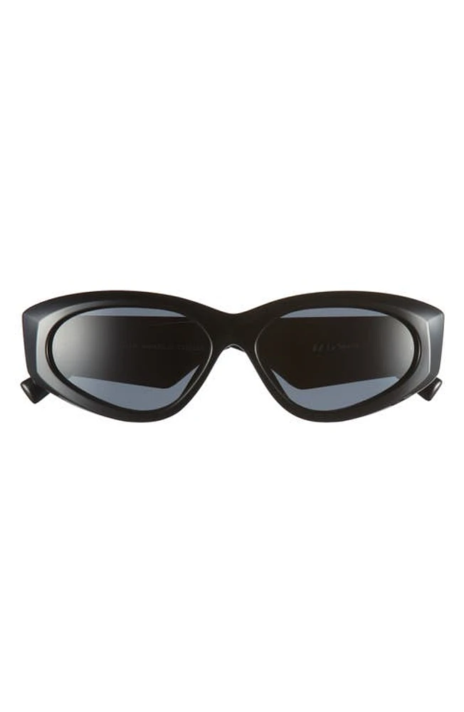 Le Specs Under Wraps Oval Sunglasses in Black at Nordstrom