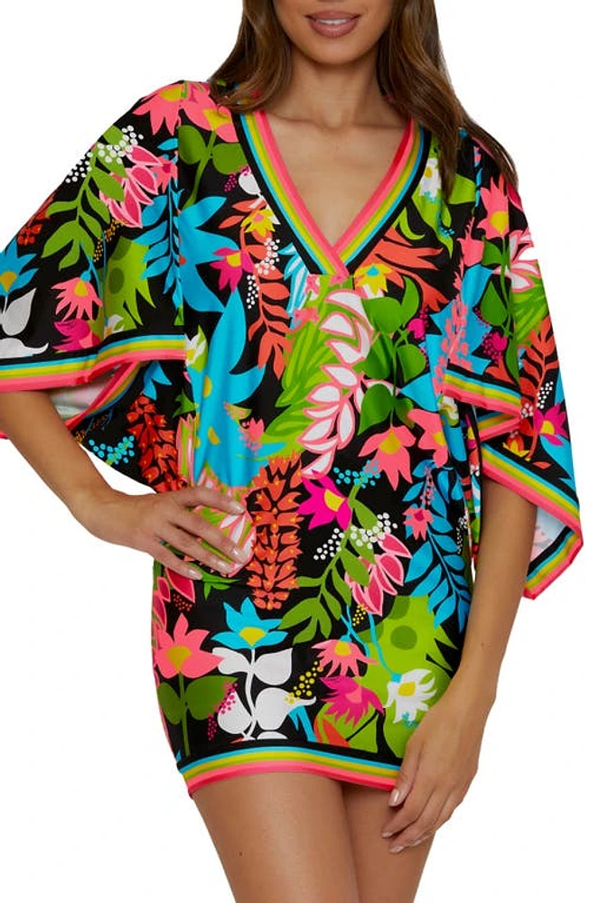 Trina Turk Tiki Casablance Cover-Up Tunic Green Multi at Nordstrom,