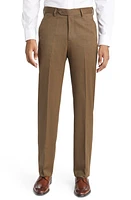 Berle Flat Front Classic Fit Wool Gabardine Dress Pants Heather Tobacco at Nordstrom, X