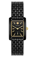 Tory Burch The Eleanor Bracelet Watch, 25mm in Black/Black Ip/Gold at Nordstrom, Size 25 Mm