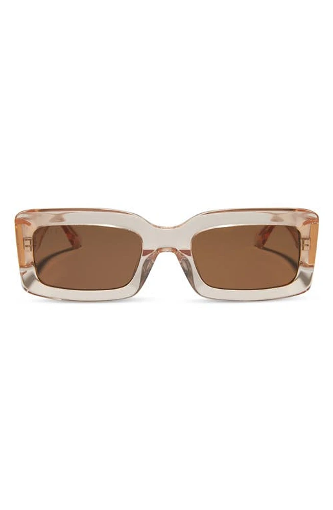 DIFF Indy 51mm Rectangular Sunglasses in Vint Rose Crystal /Brown Grad at Nordstrom