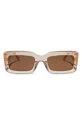 DIFF Indy 51mm Rectangular Sunglasses in Vint Rose Crystal /Brown Grad at Nordstrom