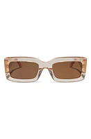 DIFF Indy 51mm Rectangular Sunglasses in Vint Rose Crystal /Brown Grad at Nordstrom