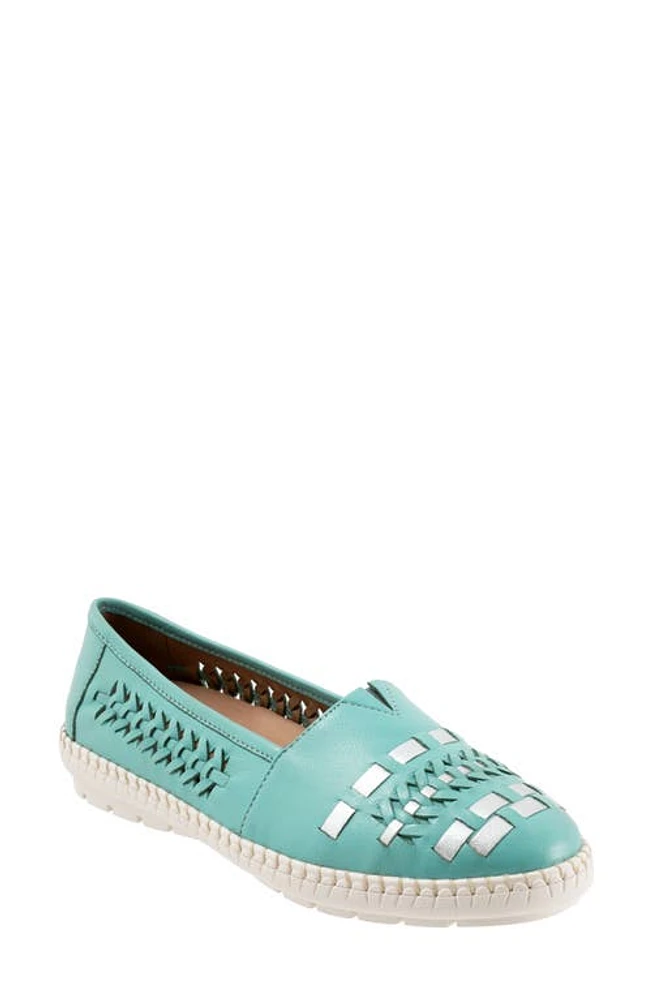 Trotters Rory Woven Flat Aqua Blue/Silver at Nordstrom,