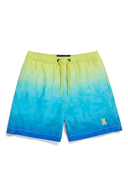 Psycho Bunny Kids' Malta Hydrochromic Swim Trunks Wild Lime at