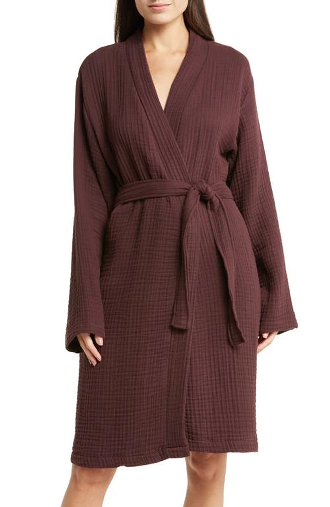 House No.23 Alaia Cotton Robe in Wine at Nordstrom