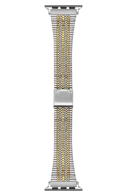 The Posh Tech Eliza Stainless Steel Apple Watch Watchband in Silver/Gold at Nordstrom