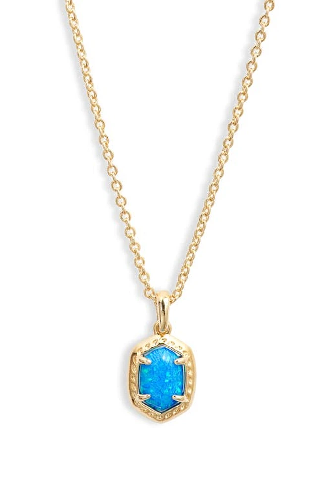 Kendra Scott Daphne Pendant Necklace in Gold Bright Blue Kyocera Opal at Nordstrom