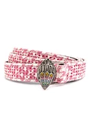 Kurt Geiger London Crystal Houndstooth Belt Pink/Antique Brass at Nordstrom,