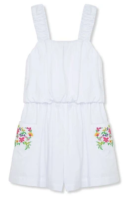 Peek Aren'T You Curious Kids' Embroidered Tank Romper White at Nordstrom,